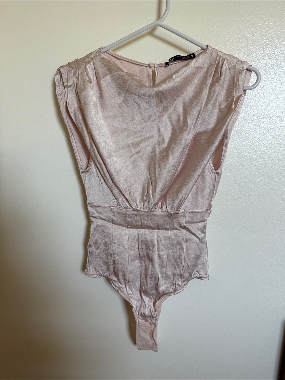 Zara Satin Pink Blush Bodysuit